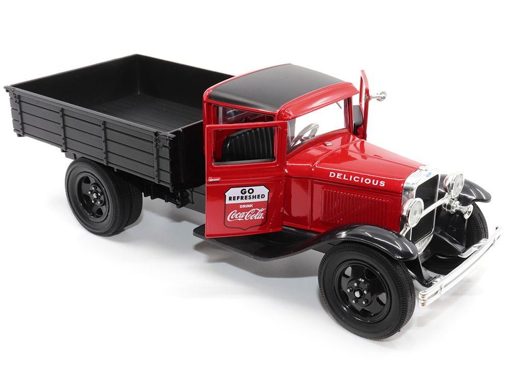 1931 Ford Model AA Pickup Truck Red and Black "Go Refreshed - Drink Coca-Cola" 1/24 Diecast Model Car by Motor City Classics view 2