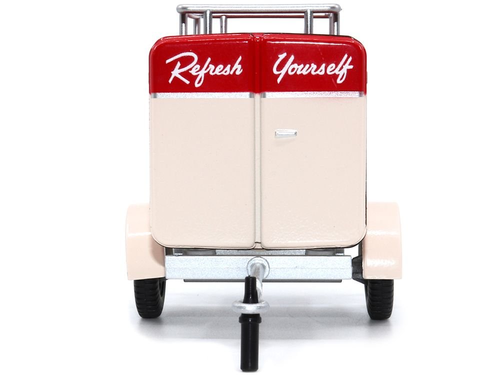 Travel Trailer Cream with Red Top "Pause and Refresh Yourself Drink Delicious Coca-Cola" 1/24 Diecast Model Car by Motor City Classics view 4