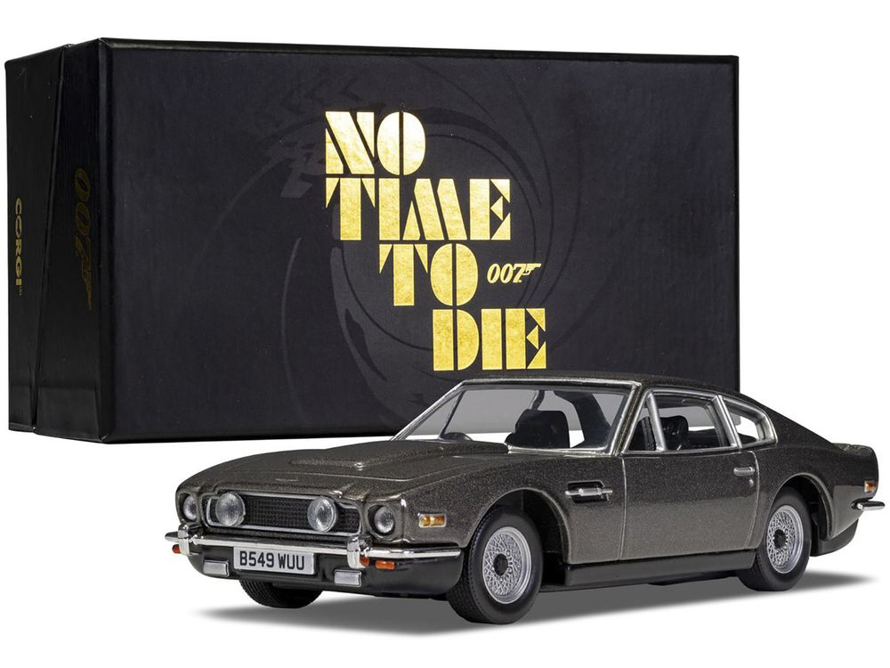 Aston Martin V8 RHD (Right Hand Drive) Black Metallic James Bond 007 "No Time To Die" (2021) Movie Diecast Model Car by Corgi view 4