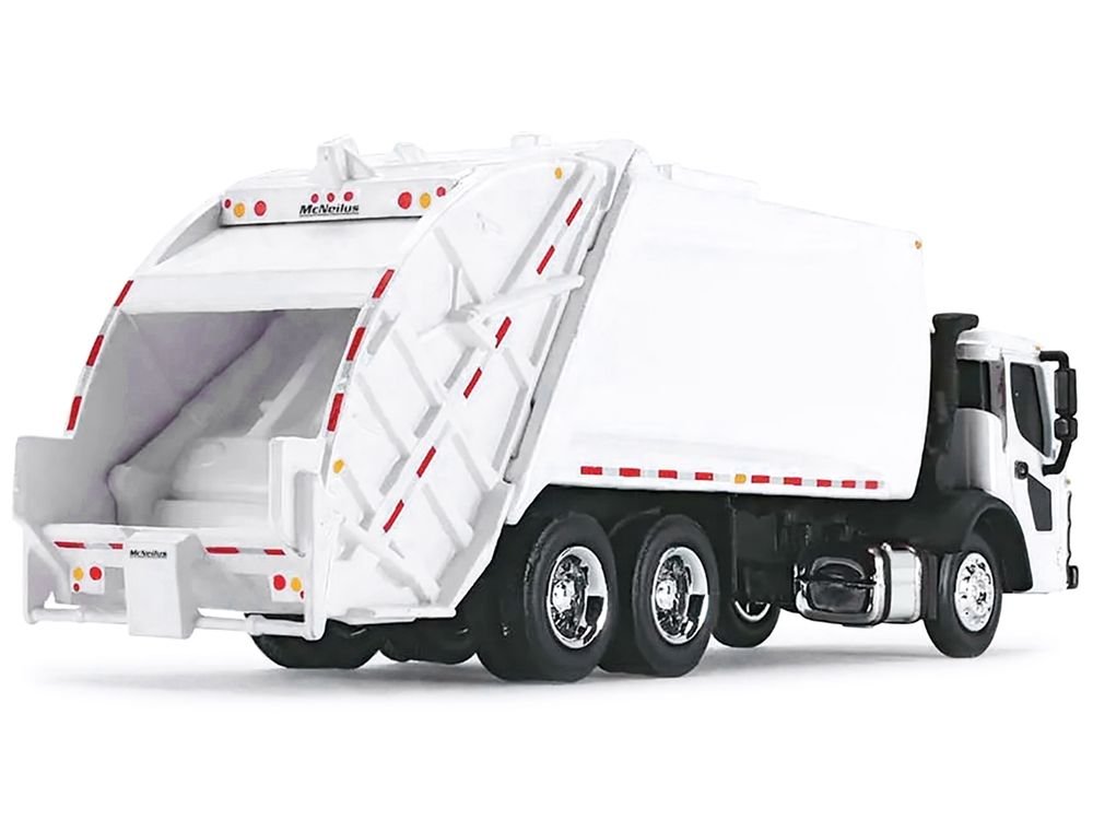 Mack LR with McNeilus Rear Load Refuse Body White 1/87 (HO) Diecast Model by First Gear view 2