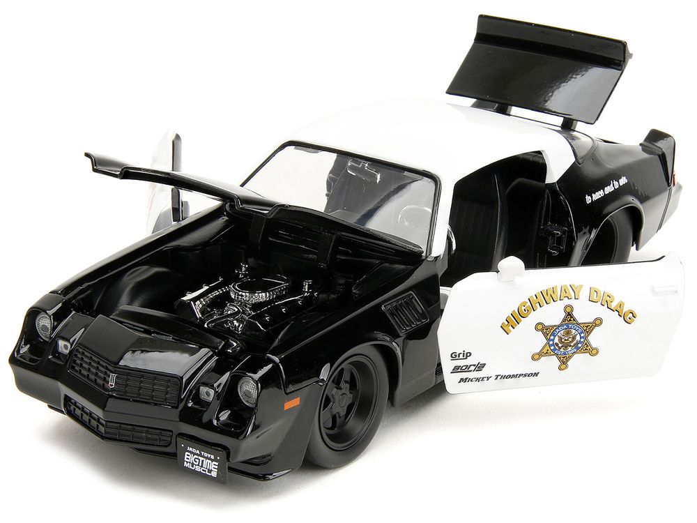 1979 Chevrolet Camaro Z28 Police Black and White "Highway Drag" "Bigtime Muscle" Series 1/24 Diecast Model Car by Jada view 2