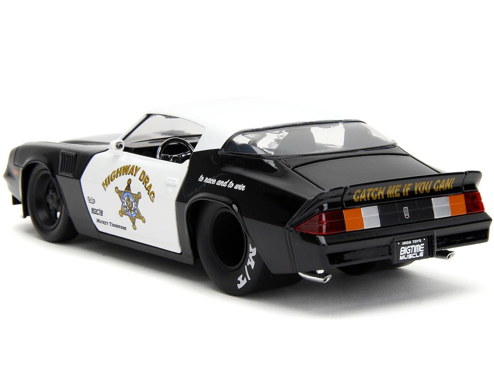1979 Chevrolet Camaro Z28 Police Black and White "Highway Drag" "Bigtime Muscle" Series 1/24 Diecast Model Car by Jada view 5