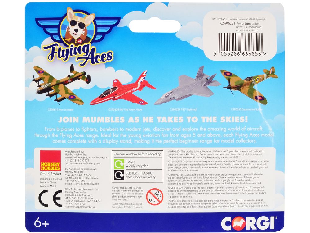Avro Lancaster Bomber Aircraft "RAF" "Flying Aces" Series Diecast Model by Corgi view 2