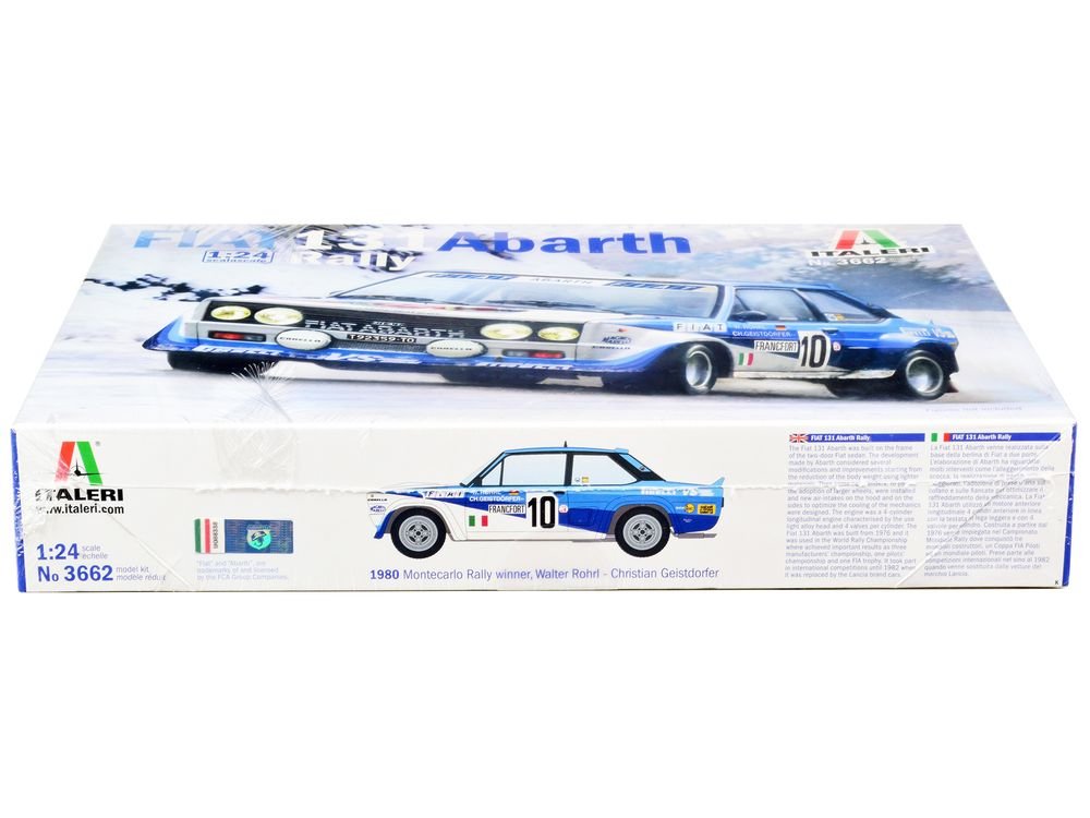 Skill 3 Model Kit Fiat 131 Abarth Rally #10 Winner "Montecarlo Rally" (1980) 1/24 Scale Model by Italeri view 2