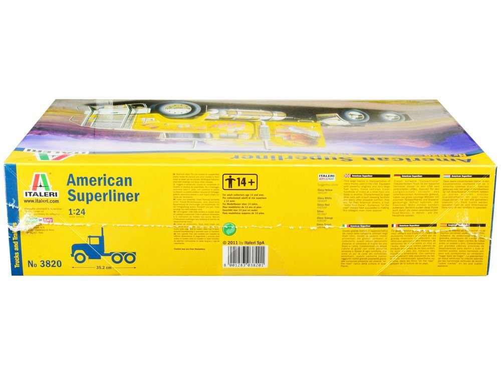 Skill 5 Model Kit American Superliner Truck Tractor "Lady Butterfly" 1/24 Scale Model by Italeri view 3