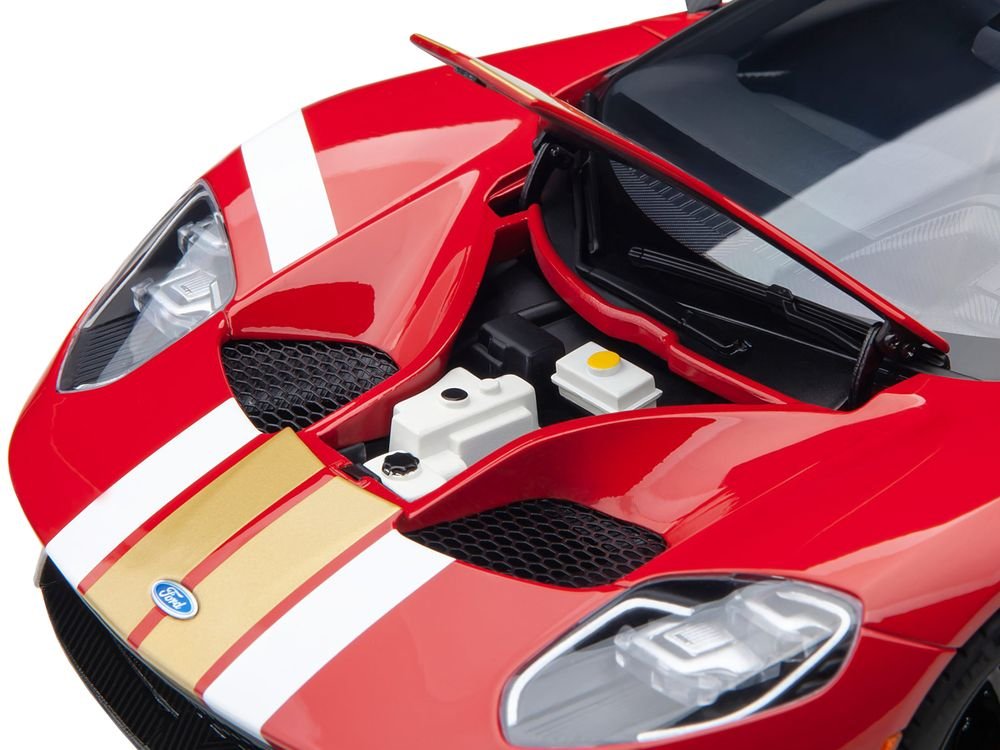 Ford GT Heritage Edition #16 "Alan Mann" Red Metallic with Gold Stripes 1/18 Model Car by Autoart view 2