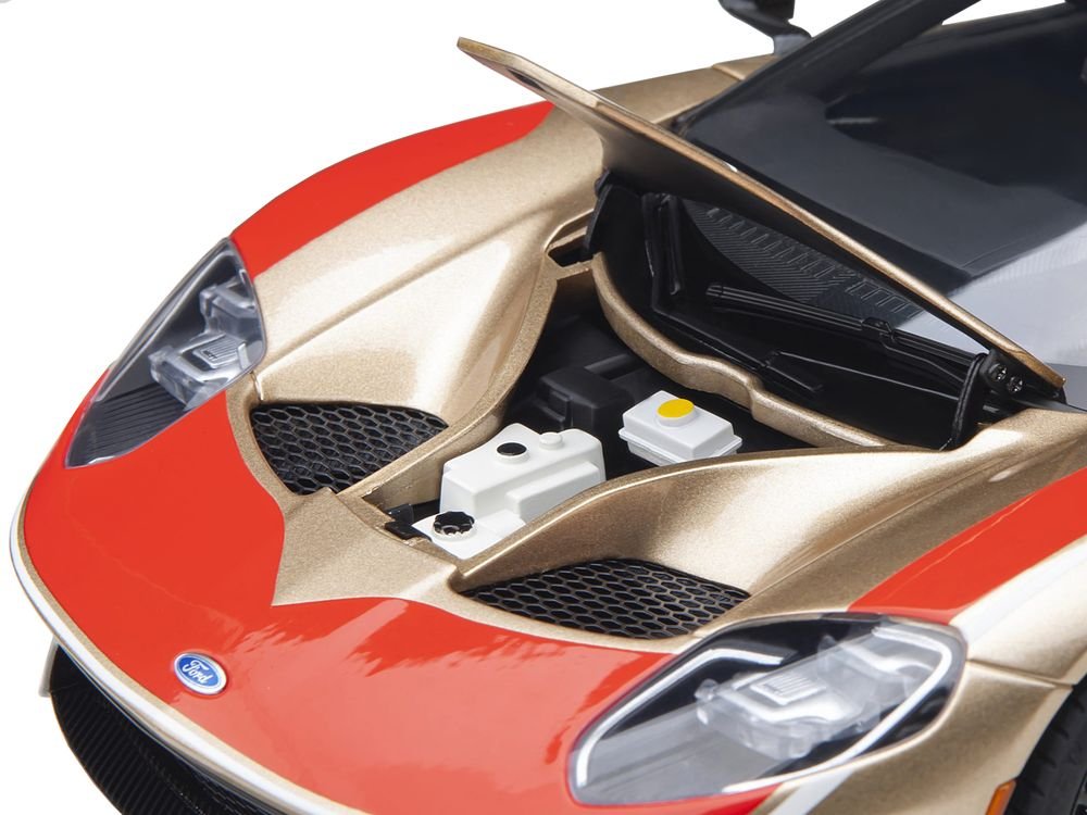Ford GT Heritage Edition #5 "Holman Moody" Gold Metallic with Red and White Graphics 1/18 Model Car by Autoart view 2