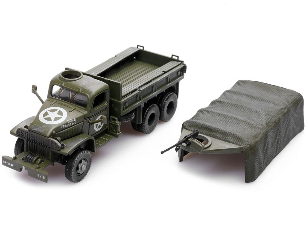 GMC CCKW 353 Truck With Mounted Gun Olive Drab "4734511-S" US Army World War II 1/72 Diecast Model by Legion view 2