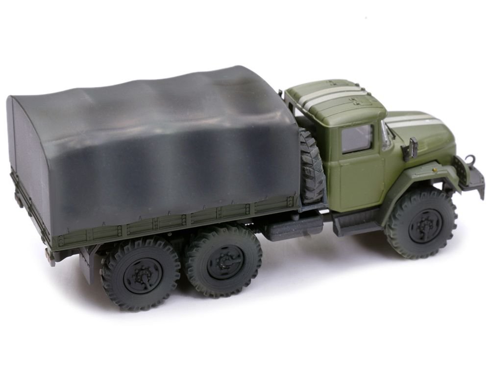 ZIL 131 Cargo Truck Green with White Stripes "Ukrainian Ground Forces" 1/72 Diecast Model by Legion view 4