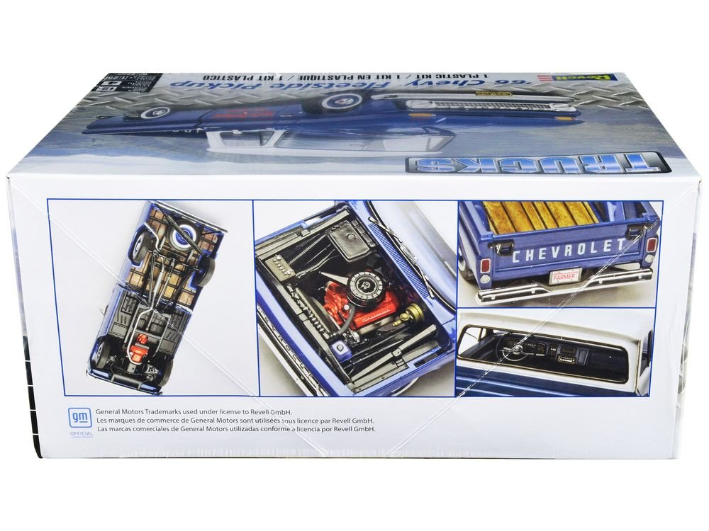 Level 4 Model Kit 1966 Chevrolet Fleetside Pickup Truck 1/25 Scale Model by Revell view 2