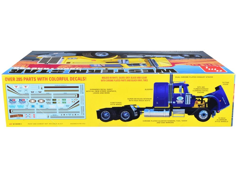 Skill 3 Model Kit Western Star 4964 Truck Tractor 1/24 Scale Model by AMT view 2