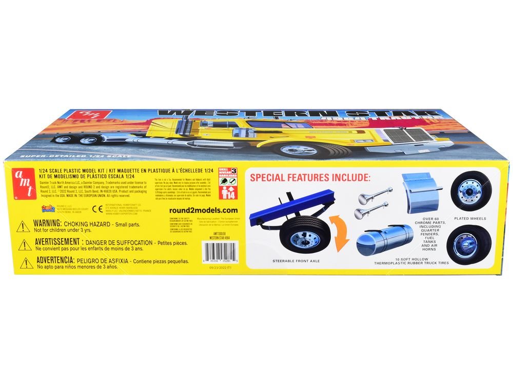 Skill 3 Model Kit Western Star 4964 Truck Tractor 1/24 Scale Model by AMT view 3