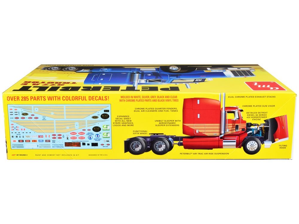 Skill 3 Model Kit Peterbilt 377 A/E Truck Tractor 1/24 Scale Model by AMT view 3