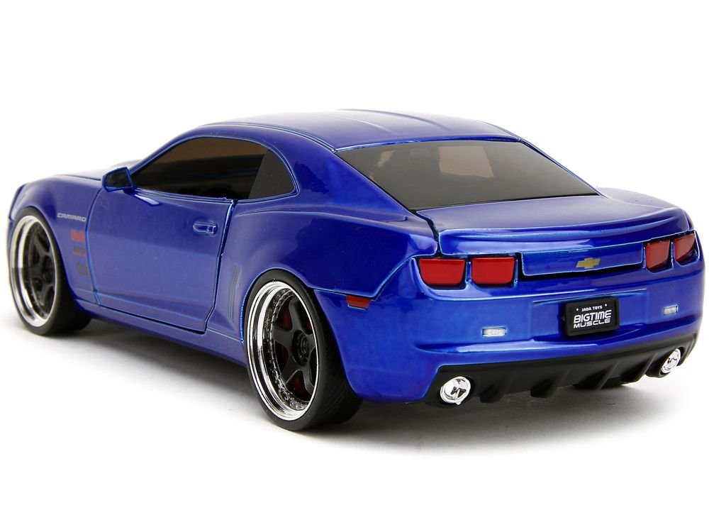 2010 Chevrolet Camaro Candy Blue with Black Hood "Bigtime Muscle" Series 1/24 Diecast Model Car by Jada view 5