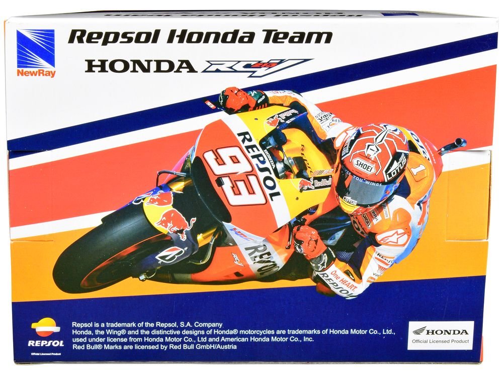 Honda RC213V Motorcycle #93 Marc Marquez "Repsol Honda Team" MotoGP (2015) 1/12 Diecast Model by New Ray view 2