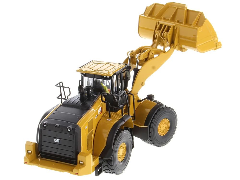 CAT Caterpillar 982 XE Wheel Loader Yellow with Operator "High Line Series" 1/50 Diecast Model by Diecast Masters view 4