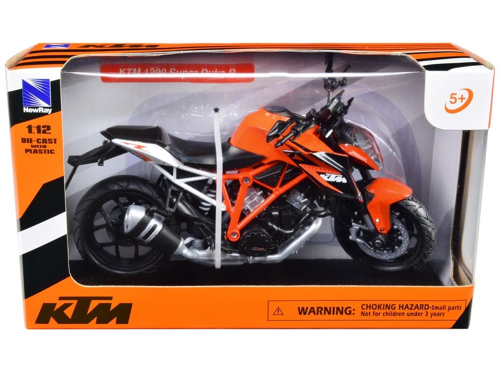 KTM 1290 Super Duke R Motorcycle Orange 1/12 Diecast Model by New Ray view 3