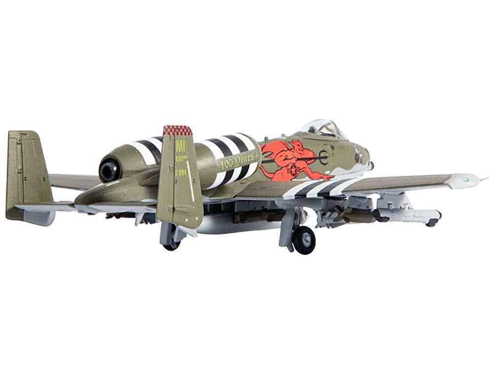 Fairchild Republic A-10A Thunderbolt II Aircraft "US Air Force 107th Fighter Squadron 100th Anniversary Edition" (2018) 1/144 Diecast Model by JC Wings view 3