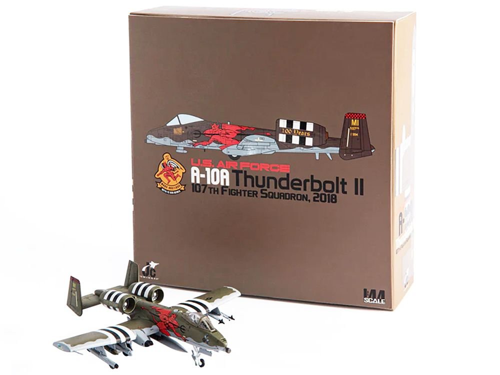 Fairchild Republic A-10A Thunderbolt II Aircraft "US Air Force 107th Fighter Squadron 100th Anniversary Edition" (2018) 1/144 Diecast Model by JC Wings view 4