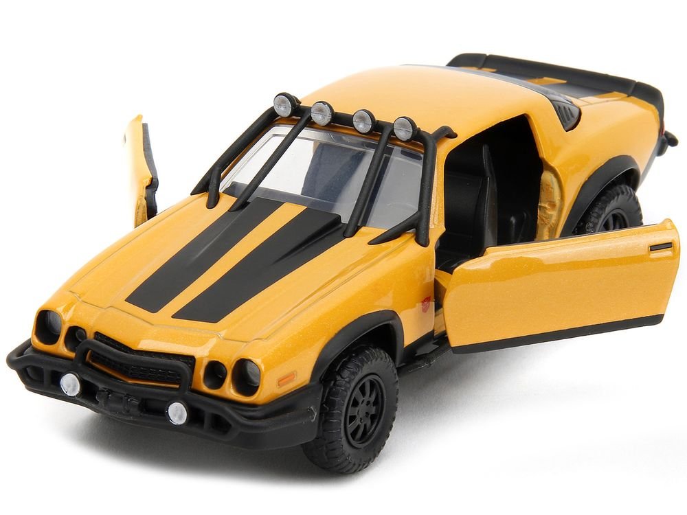 1977 Chevrolet Camaro Off-Road Version Yellow Metallic with Black Stripes "Transformers: Rise of the Beasts" (2023) Movie "Hollywood Rides" Series 1/32 Diecast Model Car by Jada view 2