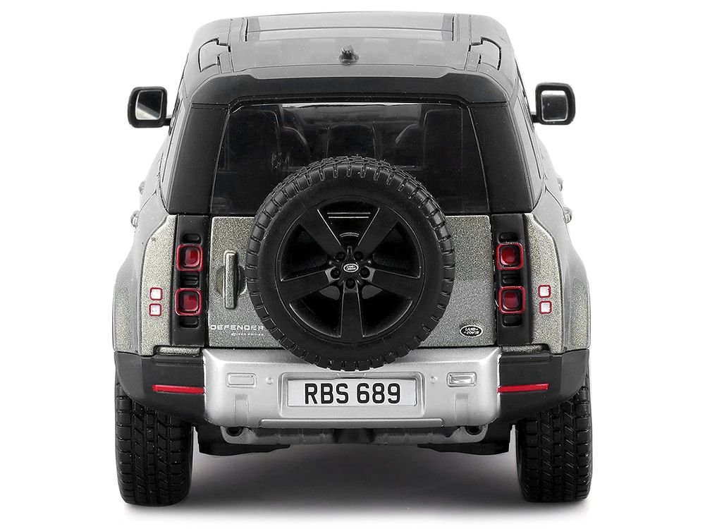 2022 Land Rover Defender 110 Green Metallic with Black Top and Sunroof 1/24 Diecast Model Car by Bburago view 4