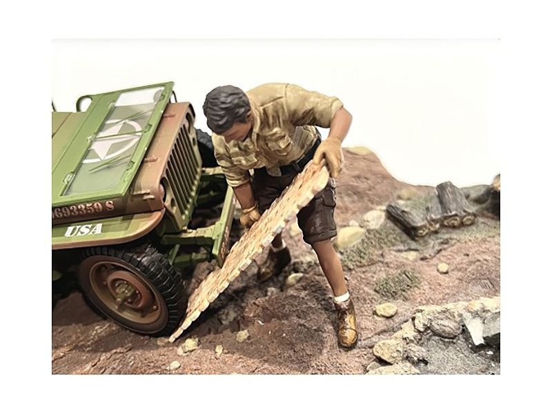 "4X4 Mechanic" Figure 8 with Board Accessory for 1/18 Scale Models by American Diorama view 2