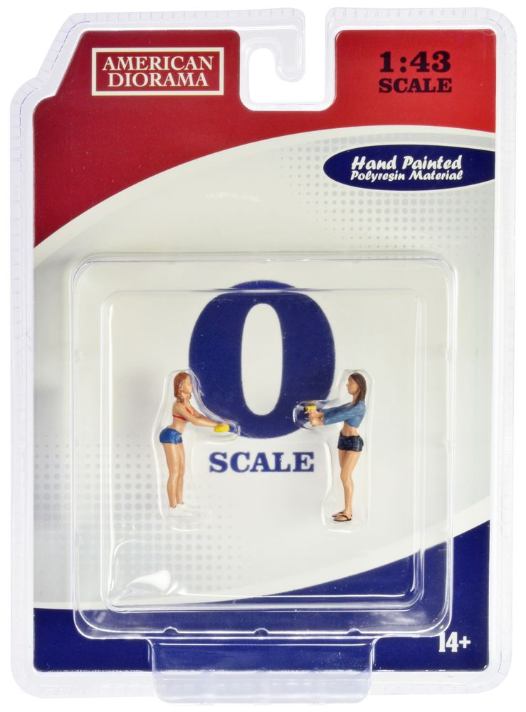 "Car Wash Girls" Set 2 Jessica and Jennifer 2 Piece Figure Set for 1/43 Scale Models by American Diorama view 3