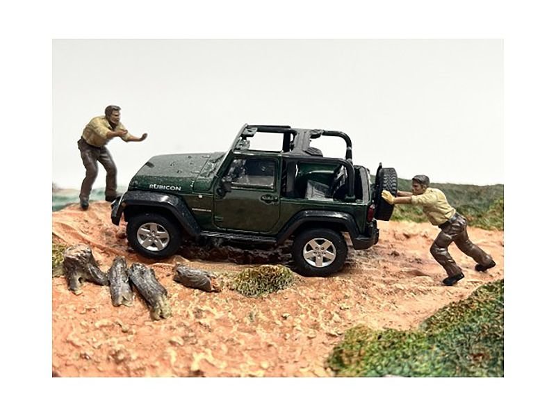 "4X4 Mechanics" 2 Piece Diecast Figure Set 3 for 1/43 Scale Models by American Diorama view 2