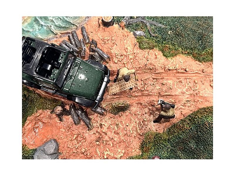 "4X4 Mechanics" 2 Piece Diecast Figure Set 4 for 1/43 Scale Models by American Diorama view 3