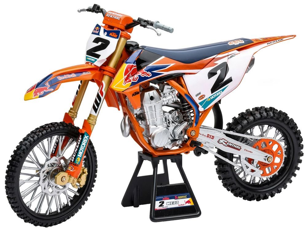 KTM 450 SX-F #2 Cooper Webb "Red Bull KTM Factory Racing" SuperCross 1/6 Diecast Model by New Ray view 2