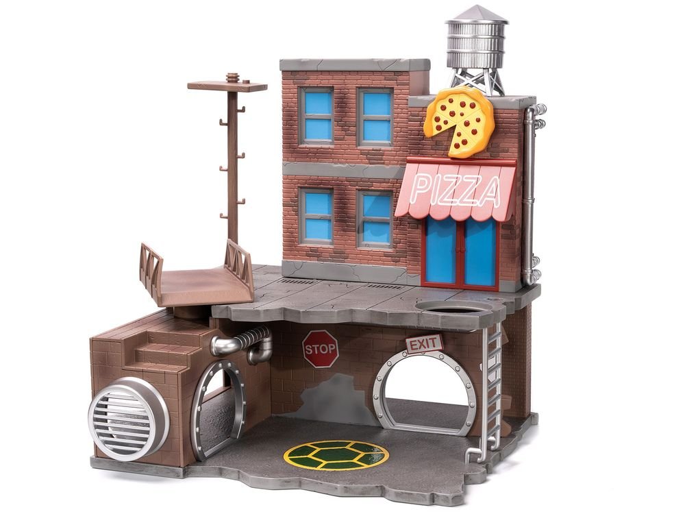 "Teenage Mutant Ninja Turtles" Turtle Lair Diorama Set with Figures and Party Wagon "Nano Scene" Series Model by Jada view 2