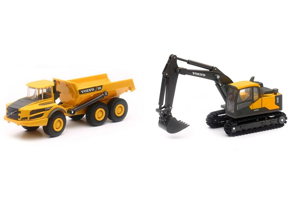 "Volvo Construction Vehicles" Set of 3 pieces Diecast Models by New Ray view 3