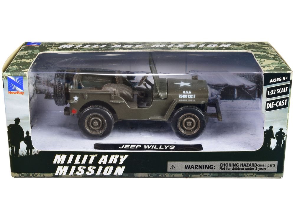 Jeep Willys U.S.A. Army Green 1/32 Diecast Model Car by New Ray view 3