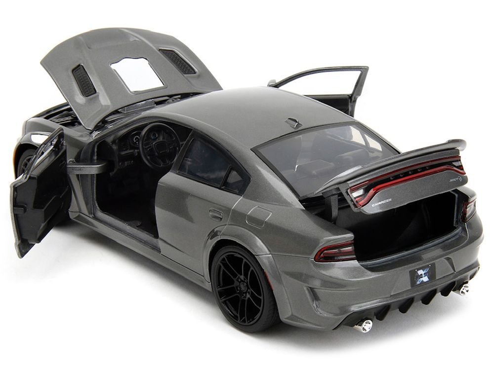 2021 Dodge Charger SRT Hellcat Gray Metallic "Fast X" (2023) Movie "Fast & Furious" Series 1/24 Diecast Model Car by Jada view 2