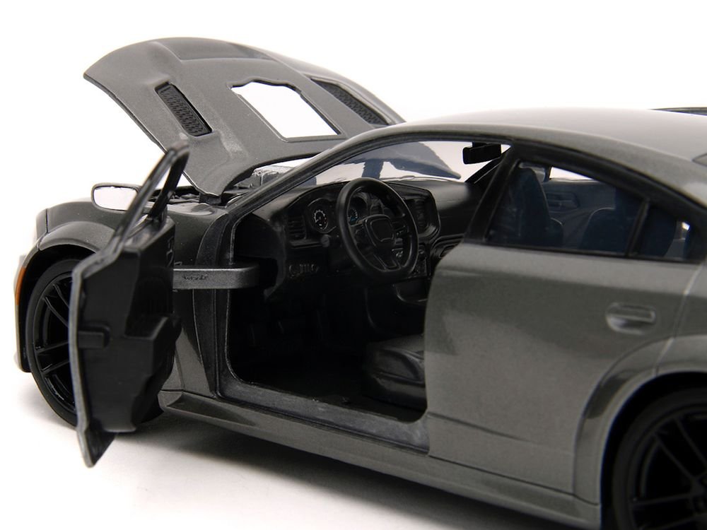 2021 Dodge Charger SRT Hellcat Gray Metallic "Fast X" (2023) Movie "Fast & Furious" Series 1/24 Diecast Model Car by Jada view 3