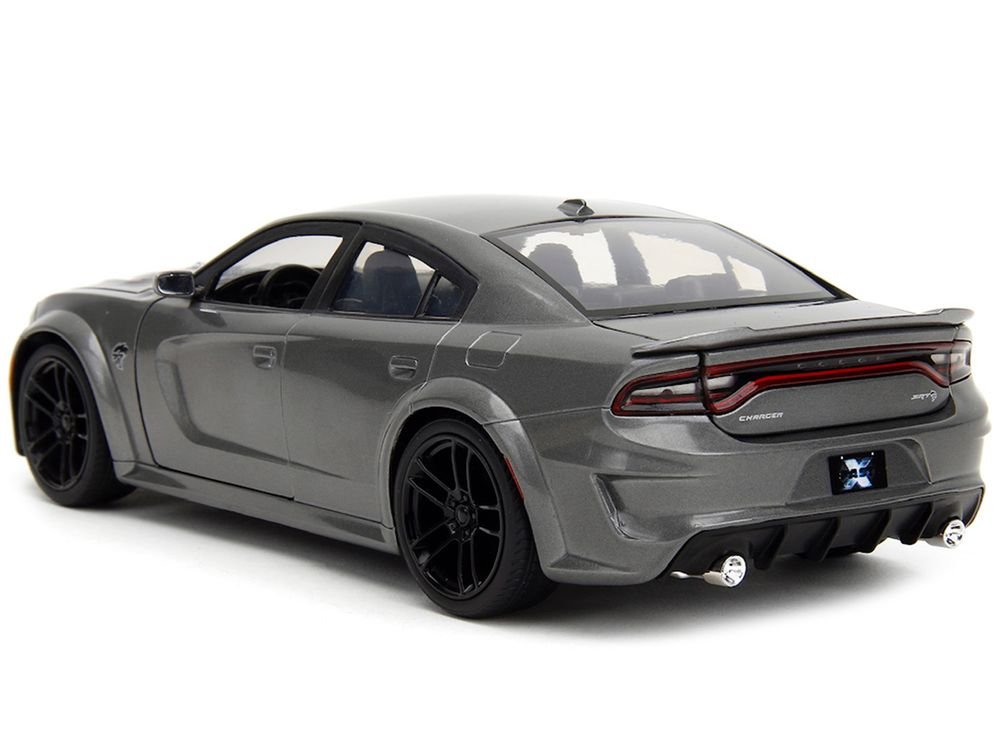 2021 Dodge Charger SRT Hellcat Gray Metallic "Fast X" (2023) Movie "Fast & Furious" Series 1/24 Diecast Model Car by Jada view 5