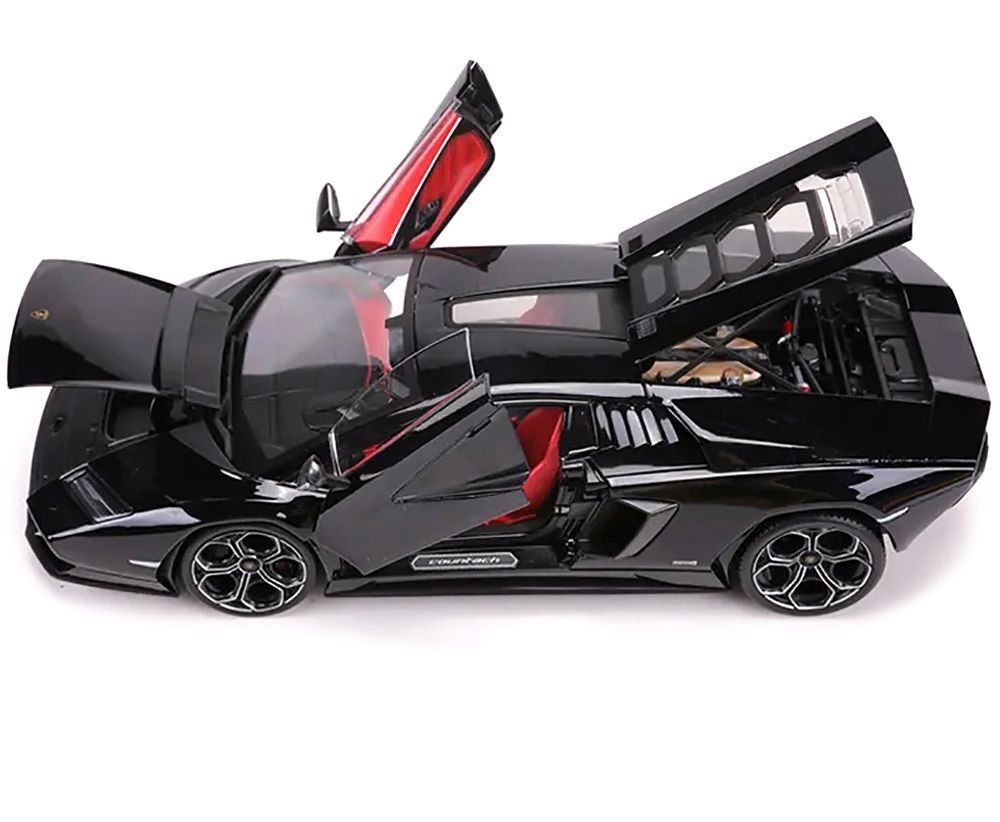 Lamborghini Countach LPI 800-4 Black with Red Interior "Special Edition" 1/18 Diecast Model Car by Maisto view 3