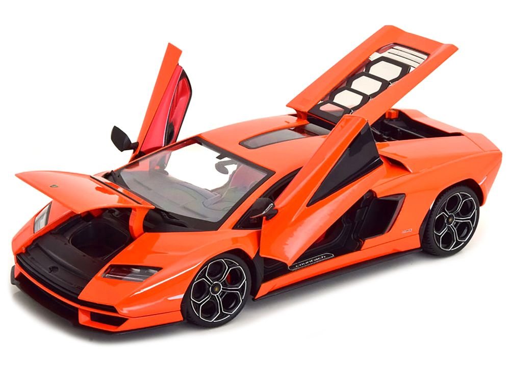Lamborghini Countach LPI 800-4 Orange with Red Interior "Special Edition" 1/18 Diecast Model Car by Maisto view 2