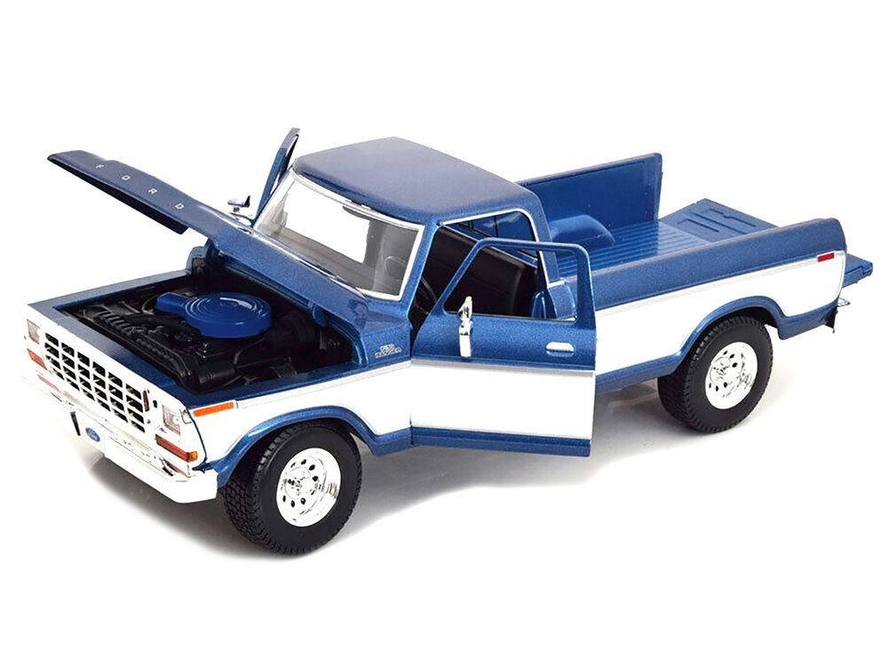 1979 Ford F-150 Ranger Pickup Truck Blue Metallic and Cream "Special Edition" 1/18 Diecast Model Car by Maisto view 2