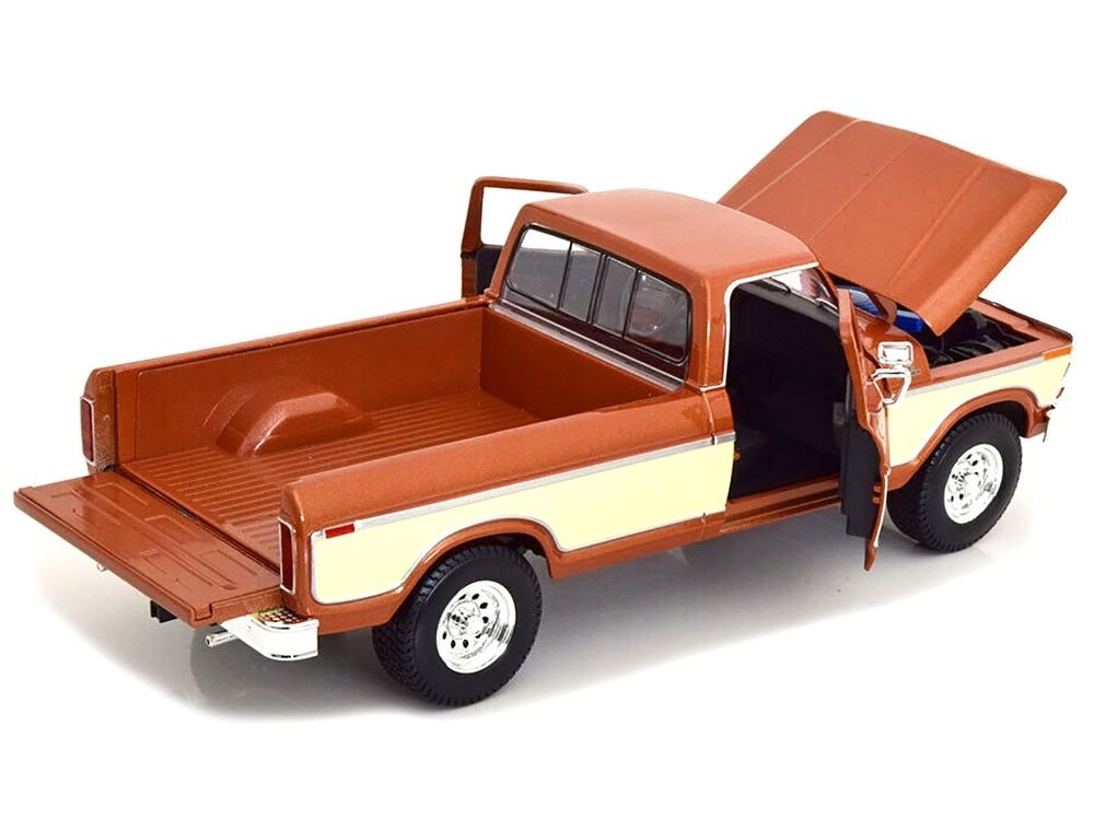 1979 Ford F-150 Ranger Pickup Truck Brown Metallic and Cream "Special Edition" 1/18 Diecast Model Car by Maisto view 2