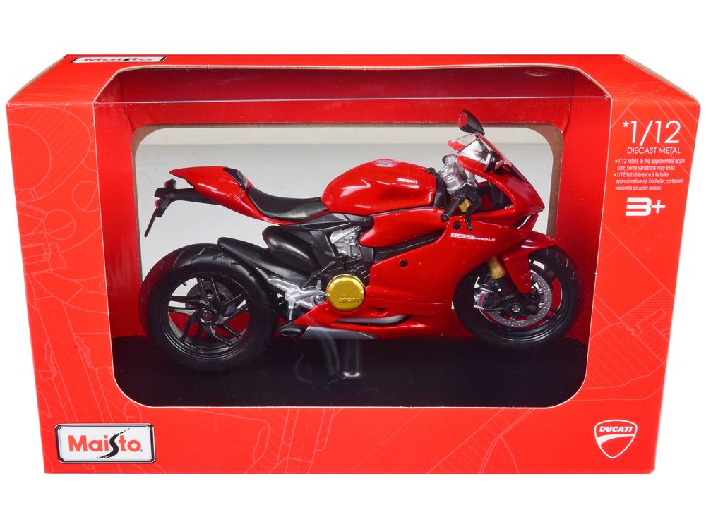 Ducati 1199 Panigale Red with Stand 1/12 Diecast Motorcycle Model by Maisto view 3