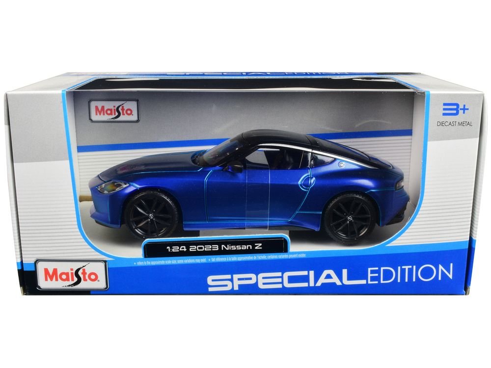 2023 Nissan Z Blue Metallic with Black Top "Special Edition" Series 1/24 Diecast Model Car by Maisto view 3