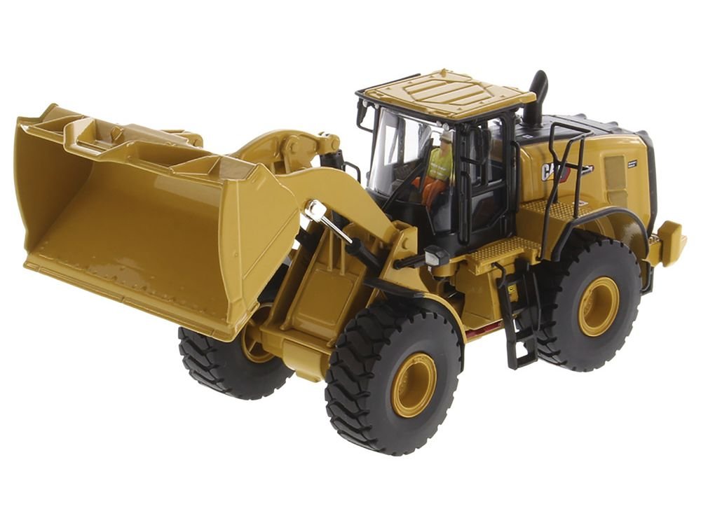 CAT Caterpillar 972 XE Wheel Loader Yellow with Operator "High Line Series" 1/50 Diecast Model by Diecast Masters view 3