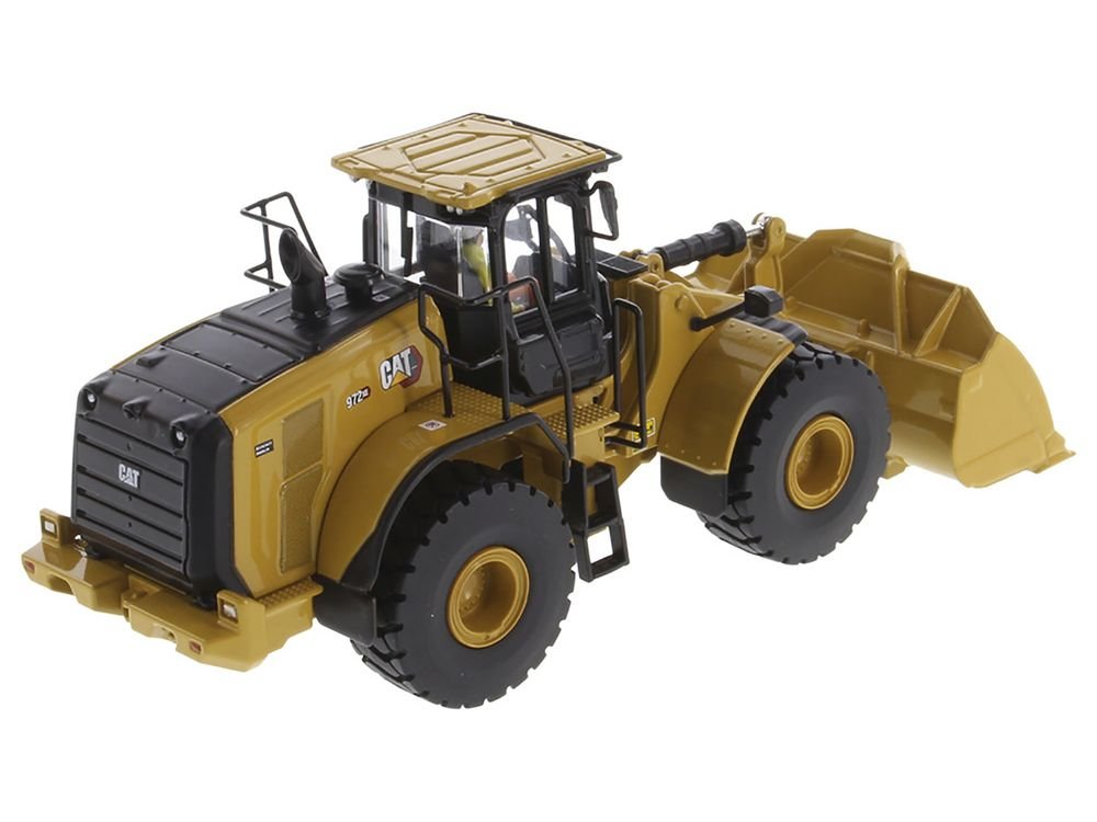 CAT Caterpillar 972 XE Wheel Loader Yellow with Operator "High Line Series" 1/50 Diecast Model by Diecast Masters view 4