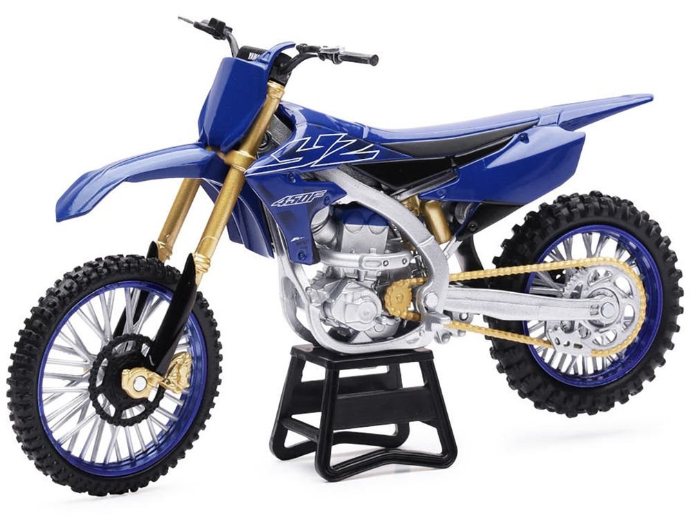 Yamaha YZ450F Dirt Bike Motorcycle Blue and Black 1/6 Diecast Model by New Ray view 2