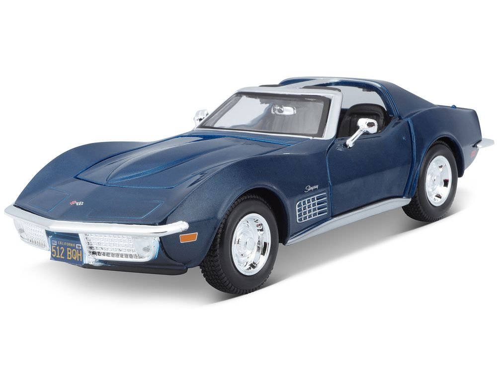 1970 Chevrolet Corvette Blue 1/24 Diecast Model Car by Maisto view 2