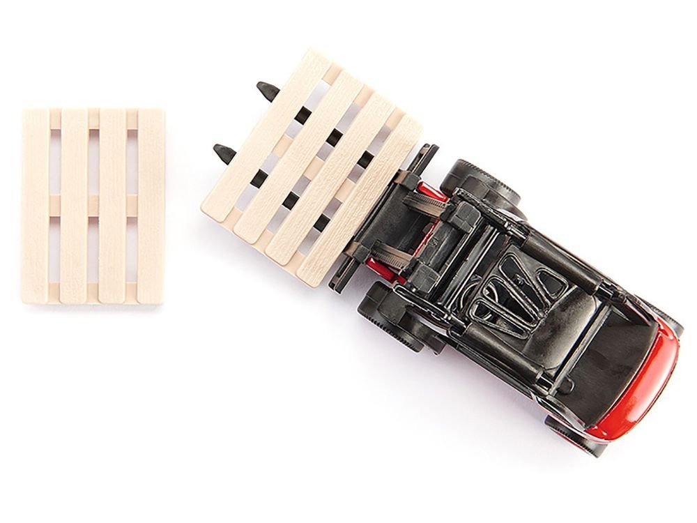 Linde Forklift Truck Red with 2 Pallet Accessories 1/50 Diecast Model by Siku view 5