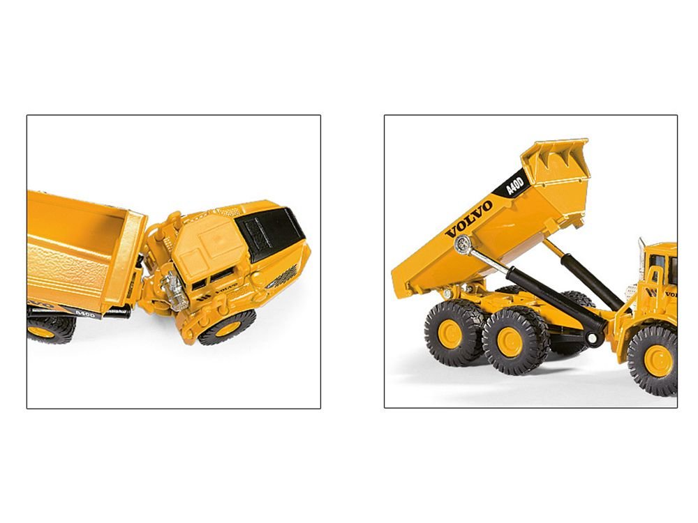 Volvo A40D Dump Truck Yellow 1/87 (HO) Diecast Model by Siku view 4