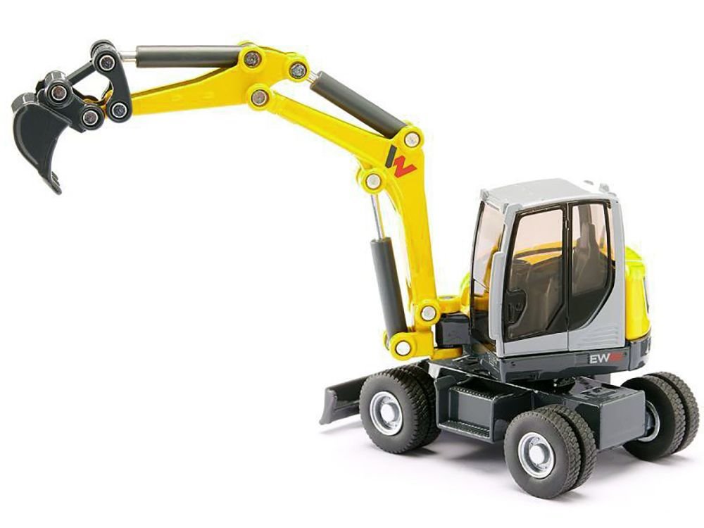Wacker Neuson EW65 Mobile Excavator Yellow and Gray 1/50 Diecast Model by Siku view 3
