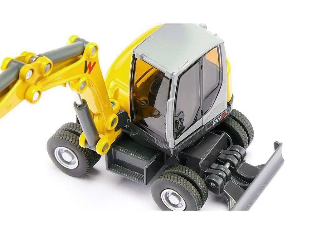 Wacker Neuson EW65 Mobile Excavator Yellow and Gray 1/50 Diecast Model by Siku view 4